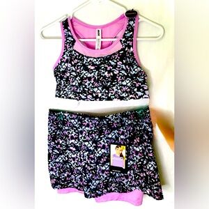 Multi colored Sports Bra and Skort Set From Avia